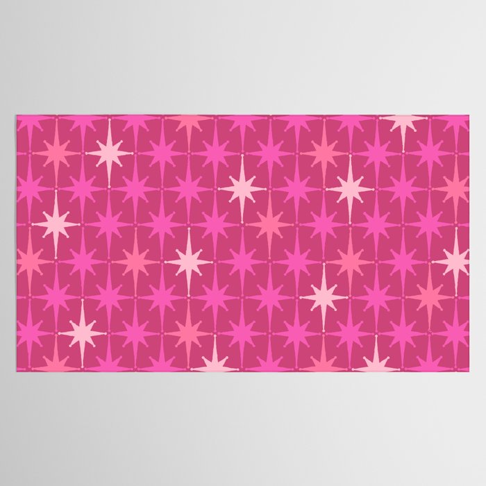 Hot Pink Stars Mid Century Modern Atomic Age Starburst Pattern Tablecloth Gallery Image 2