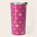 Hot Pink Stars Mid Century Modern Atomic Age Starburst Pattern Travel Mug Gallery Image 2