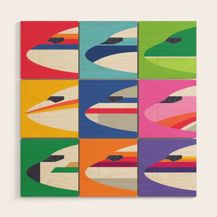 Retro Airline Nose Livery - USA Wood Wall Art Gallery Image 1