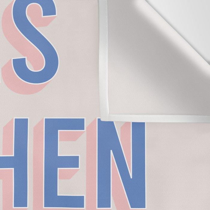 This Kitchen Is For Dancing (Blue Pink) Wall Tapestry Gallery Image 3