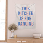 This Kitchen Is For Dancing (Blue Pink) Wall Tapestry Gallery Image 2