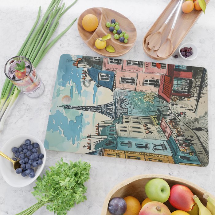 Paris Illustration Cutting Board Gallery Image 2