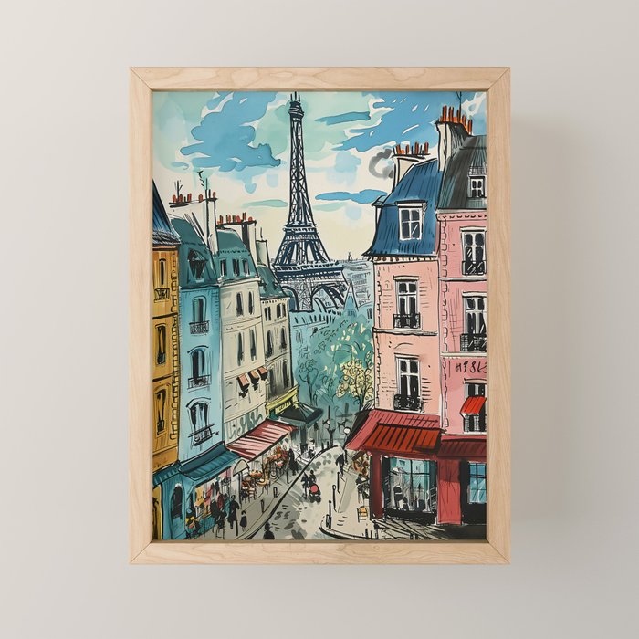 Paris Illustration Mini Art Print Gallery Image 1