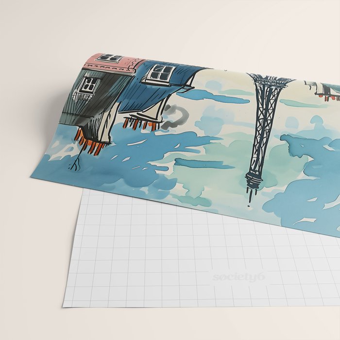 Paris Illustration Wrapping Paper Gallery Image 2