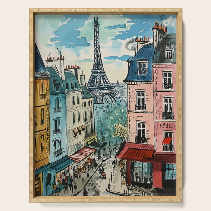 Paris Illustration Serving Tray Gallery Image 1