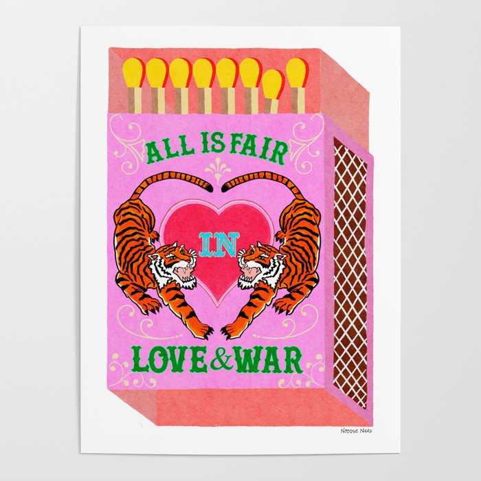 All is Fair in Love and War Vintage Matchbox Pink Sugar Rush Palette with Tiger Poster Gallery Image 1