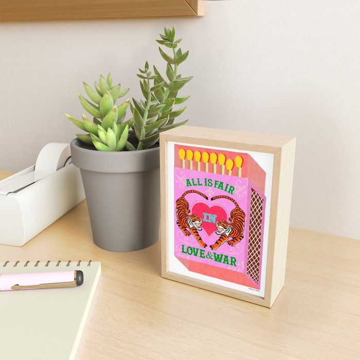 All is Fair in Love and War Vintage Matchbox Pink Sugar Rush Palette with Tiger Mini Art Print Gallery Image 2