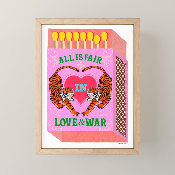All is Fair in Love and War Vintage Matchbox Pink Sugar Rush Palette with Tiger Mini Art Print Gallery Image 1