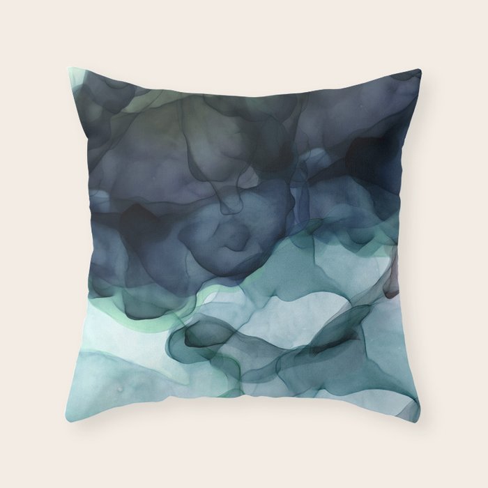 Night Blue Flowing Art Throw Pillow Gallery Image 6
