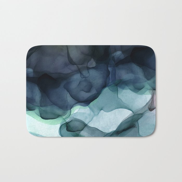Night Blue Flowing Art Bath Mat Gallery Image 1
