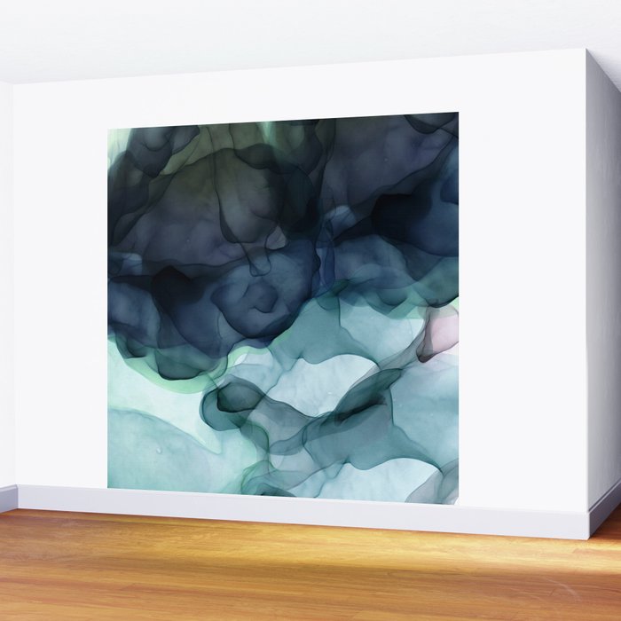 Night Blue Flowing Art Wall Mural Gallery Image 2