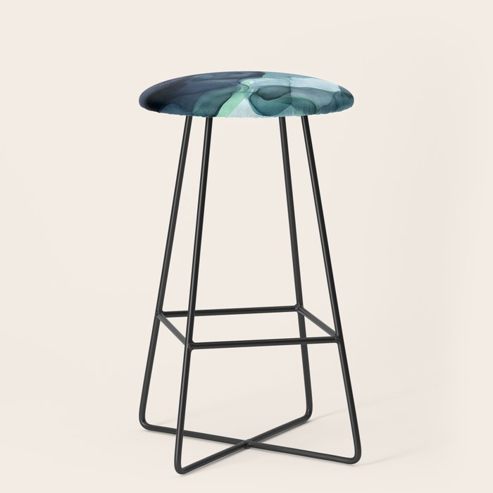 Night Blue Flowing Art Stool Gallery Image 1