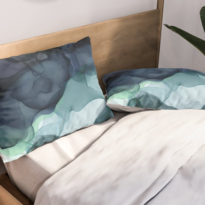 Night Blue Flowing Art Pillow Sham Gallery Image 2
