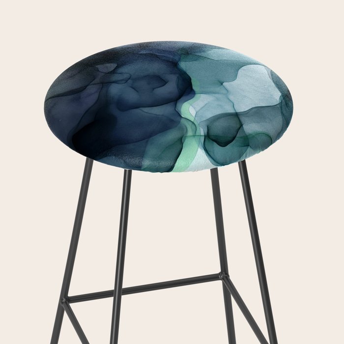 Night Blue Flowing Art Stool Gallery Image 2