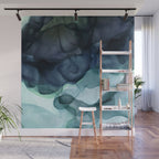 Night Blue Flowing Art Wall Mural Gallery Image 1