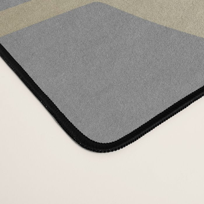 Gold and Gray Circles and Swirls Striped Abstract Pattern Desk Mat Gallery Image 4
