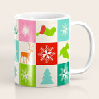 Retro Ditsy Holiday Icons Check pattern - candy Coffee Mug Gallery Image 1