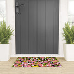 Summer flower meadow on black Welcome Mat Gallery Image 3