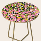 Summer flower meadow on black Side Table Gallery Image 2