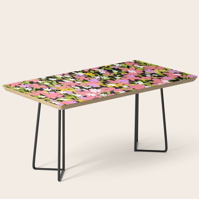 Summer flower meadow on black Coffee Table Gallery Image 1
