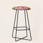 Summer flower meadow on black Stool Gallery Image 1