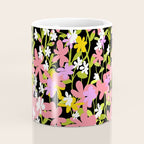 Summer flower meadow on black Coffee Mug Gallery Image 4