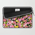 Summer flower meadow on black Laptop Sleeve Gallery Image 2