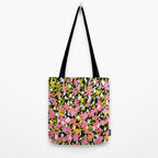 Summer flower meadow on black Tote Bag Gallery Image 2