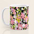 Summer flower meadow on black Coffee Mug Gallery Image 3