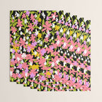 Summer flower meadow on black Wrapping Paper Gallery Image 3