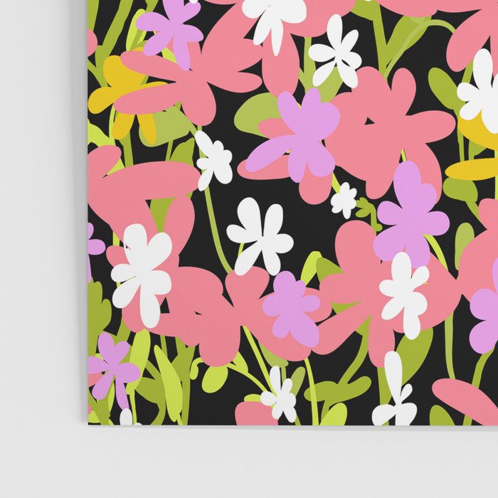 Summer flower meadow on black Poster Gallery Image 3