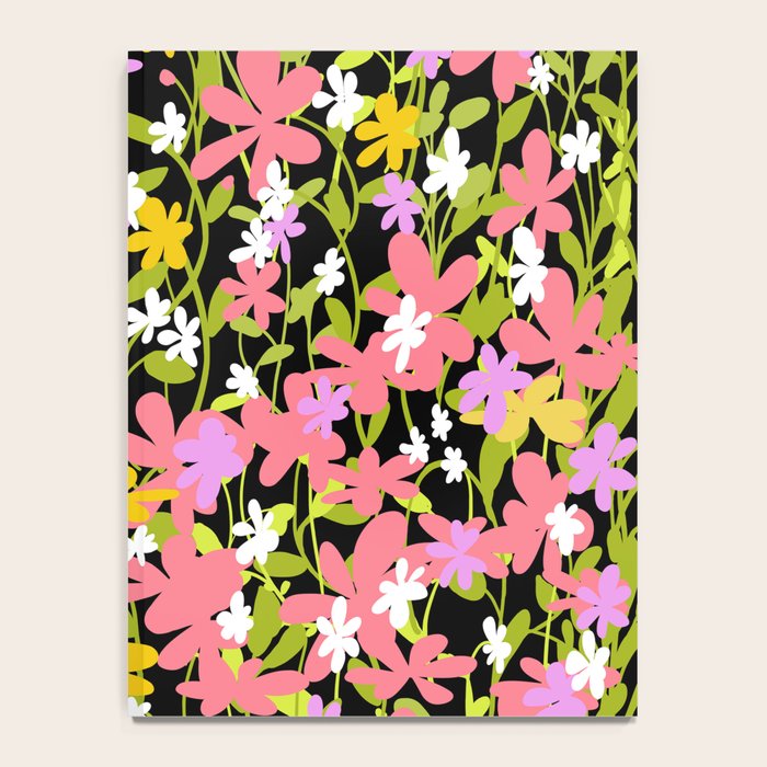 Summer flower meadow on black Notebook Gallery Image 4