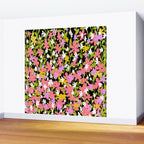 Summer flower meadow on black Wall Mural Gallery Image 2
