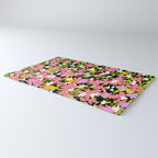 Summer flower meadow on black Rug Gallery Image 3