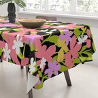 Summer flower meadow on black Tablecloth Gallery Image 3
