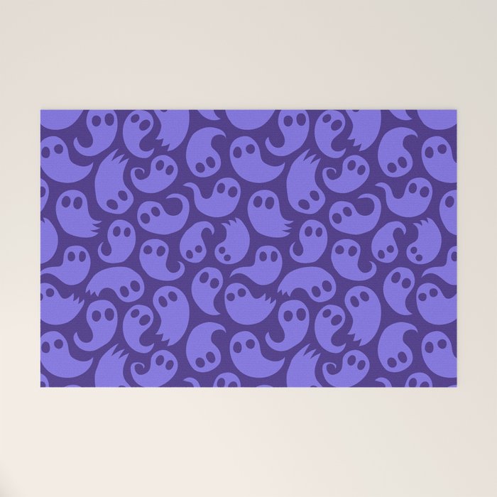 Halloween ghost cartoon pattern art Welcome Mat Gallery Image 1