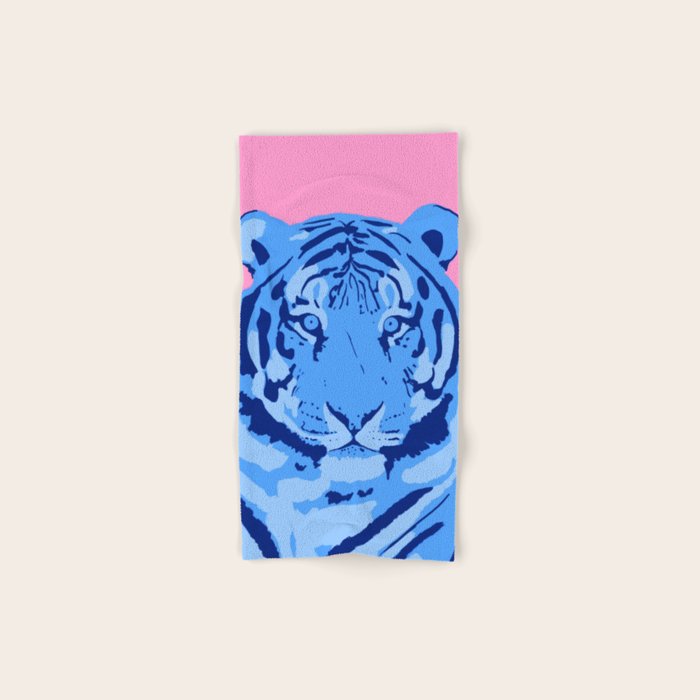 Tiger Blue & Pink Bath Towel Gallery Image 1