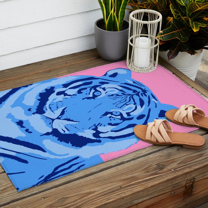 Tiger Blue & Pink Outdoor Rug Gallery Image 2