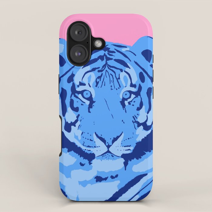 Tiger Blue & Pink iPhone Case Gallery Image 1