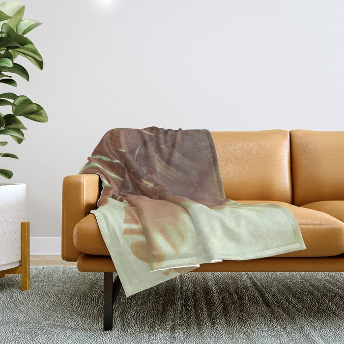 Sunset Banana Leaves II Throw Blanket Gallery Image 1