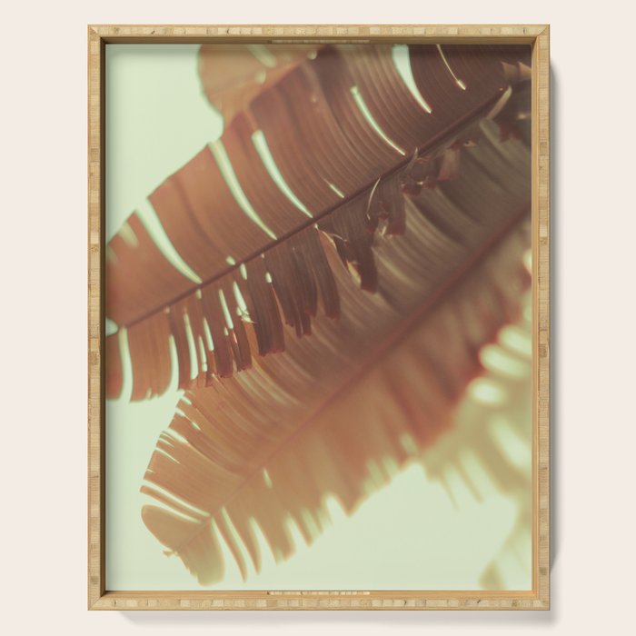Sunset Banana Leaves II Serving Tray Gallery Image 1