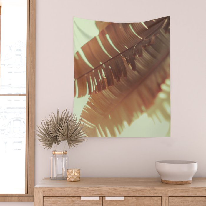 Sunset Banana Leaves II Wall Tapestry Gallery Image 2