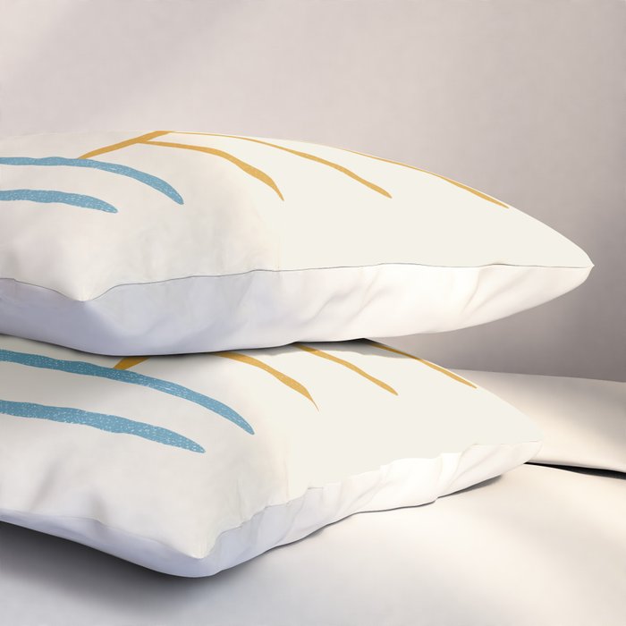 Sunset Lines - Gold Blue Pillow Sham Gallery Image 3