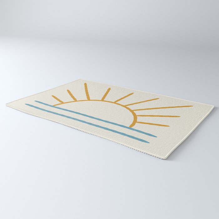 Sunset Lines - Gold Blue Rug Gallery Image 3