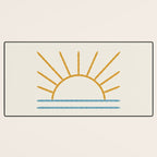 Sunset Lines - Gold Blue Desk Mat Gallery Image 3