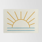 Sunset Lines - Gold Blue Rug Gallery Image 2