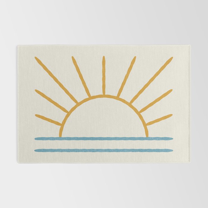 Sunset Lines - Gold Blue Rug Gallery Image 2