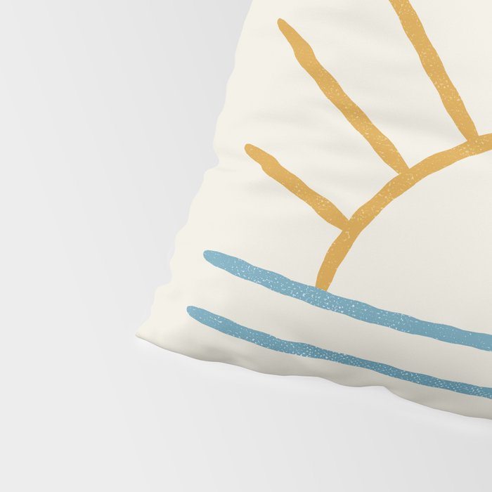 Sunset Lines - Gold Blue Pillow Sham Gallery Image 4