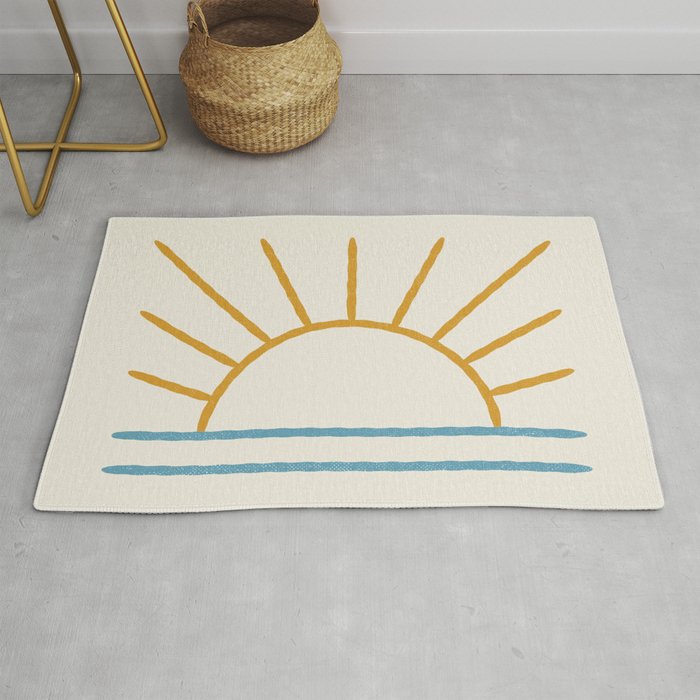 Sunset Lines - Gold Blue Rug Gallery Image 1