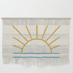 Sunset Lines - Gold Blue Wall Hanging Gallery Image 1